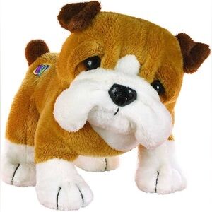 GANZ Brown and White Plush Dog Toy